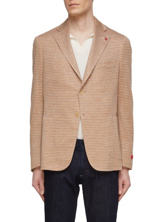 Main View - Click To Enlarge - ISAIA - Gingham Check Single Breasted Blazer