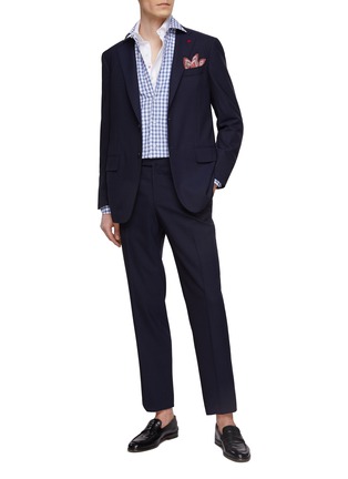 Figure View - Click To Enlarge - ISAIA - Wide Collar Check Cotton Shirt