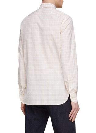 Back View - Click To Enlarge - ISAIA - Wide Collar Check Cotton Shirt