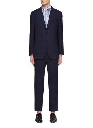 Main View - Click To Enlarge - ISAIA - Single Breasted Blazer Pleated Straight Pants Suit