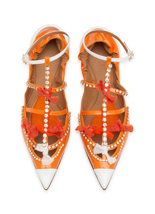 Detail View - Click To Enlarge - 13 09 SR - ‘Tootsy Ballet’ Embellished Cage Ballerina Leather Flats
