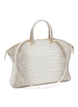 Detail View - Click To Enlarge - GIÒSA - Large Matte Himalayan Crocodile Leather Satchel Bag