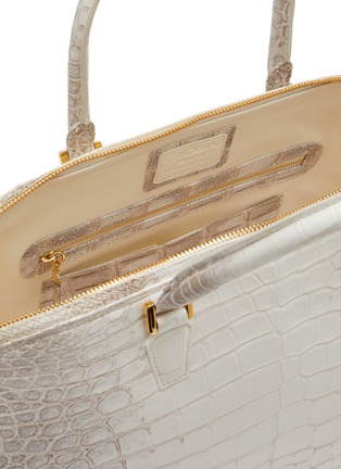 Detail View - Click To Enlarge - GIÒSA - Large Matte Himalayan Crocodile Leather Satchel Bag
