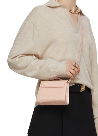 Front View - Click To Enlarge - GIÒSA - Micro Coralyne Patent Alligator Leather Bag