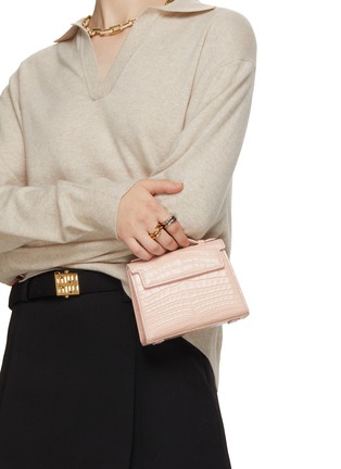 Figure View - Click To Enlarge - GIÒSA - Micro Coralyne Patent Alligator Leather Bag