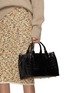 Figure View - Click To Enlarge - GIÒSA - Medium Cecile Patent Crocodile Leather Tote Bag
