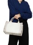 Front View - Click To Enlarge - GIÒSA - Medium Cecile Matte Himalayan Crocodile Leather Tote Bag