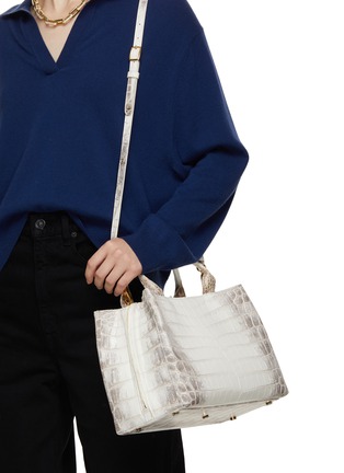 Figure View - Click To Enlarge - GIÒSA - Medium Cecile Matte Himalayan Crocodile Leather Tote Bag