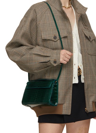 Front View - Click To Enlarge - GIÒSA - Small Coralyne Patent Crocodile Leather Bag