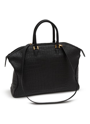 Detail View - Click To Enlarge - GIÒSA - Large Matte Crocodile Leather Satchel Bag