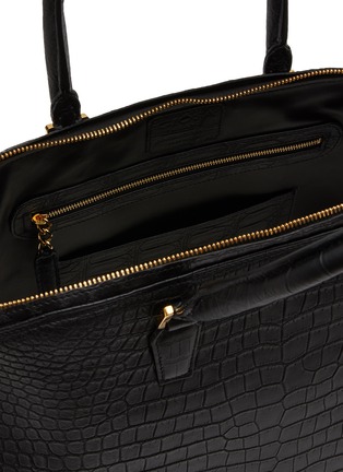 Detail View - Click To Enlarge - GIÒSA - Large Matte Crocodile Leather Satchel Bag