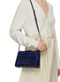 Figure View - Click To Enlarge - GIÒSA - Small Coralyne Patent Crocodile Leather Bag