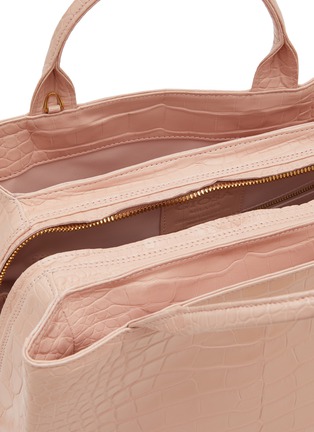 Detail View - Click To Enlarge - GIÒSA - Medium Cecile Patent Alligator Leather Tote Bag