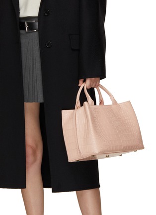 Front View - Click To Enlarge - GIÒSA - Medium Cecile Patent Alligator Leather Tote Bag