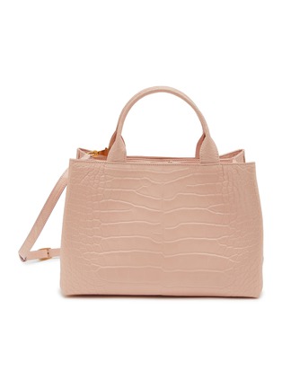 Main View - Click To Enlarge - GIÒSA - Medium Cecile Patent Alligator Leather Tote Bag