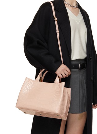 Figure View - Click To Enlarge - GIÒSA - Medium Cecile Patent Alligator Leather Tote Bag
