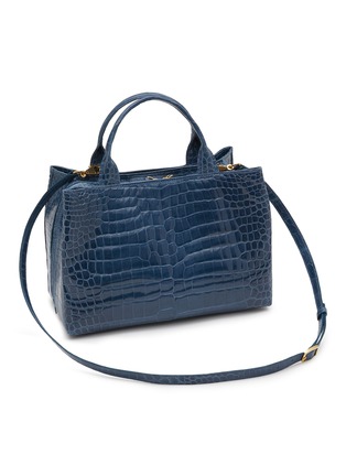 Detail View - Click To Enlarge - GIÒSA - Medium Cecile Patent Crocodile Leather Tote Bag