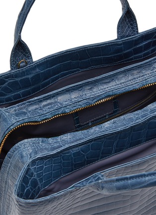 Detail View - Click To Enlarge - GIÒSA - Medium Cecile Patent Crocodile Leather Tote Bag