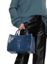 Front View - Click To Enlarge - GIÒSA - Medium Cecile Patent Crocodile Leather Tote Bag