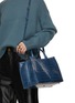 Figure View - Click To Enlarge - GIÒSA - Medium Cecile Patent Crocodile Leather Tote Bag