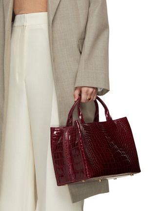 Front View - Click To Enlarge - GIÒSA - Medium Cecile Patent Alligator Leather Tote Bag