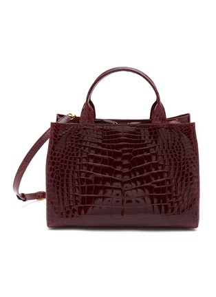 Main View - Click To Enlarge - GIÒSA - Medium Cecile Patent Alligator Leather Tote Bag