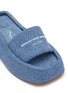 Detail View - Click To Enlarge - ALEXANDER WANG - ‘Taji’ Logo Band Washed Denim Platform Sandals