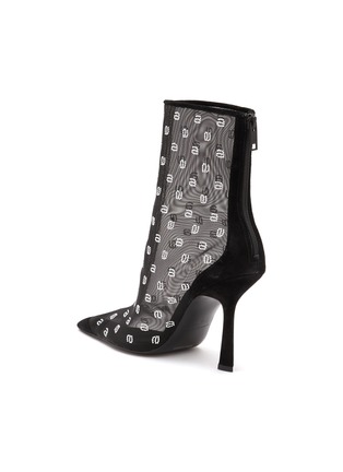  - ALEXANDER WANG - ‘Delphine’ 105 Rhinestone Embellished Logo Mesh Ankle Boots