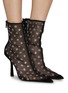Figure View - Click To Enlarge - ALEXANDER WANG - ‘Delphine’ 105 Rhinestone Embellished Logo Mesh Ankle Boots