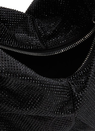 Detail View - Click To Enlarge - ALEXANDER WANG - Mini '5 Pocket' Crystal Embellished Satin Pants Hobo Bag