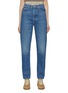 Main View - Click To Enlarge - MOTHER - ‘The Tune Up’ Hover Cuff Washed Boyfriend Jeans