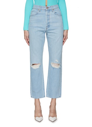 Main View - Click To Enlarge - MOTHER - ‘The Tippy Top’ Sweet Tooth Light Washed Ankle Jeans