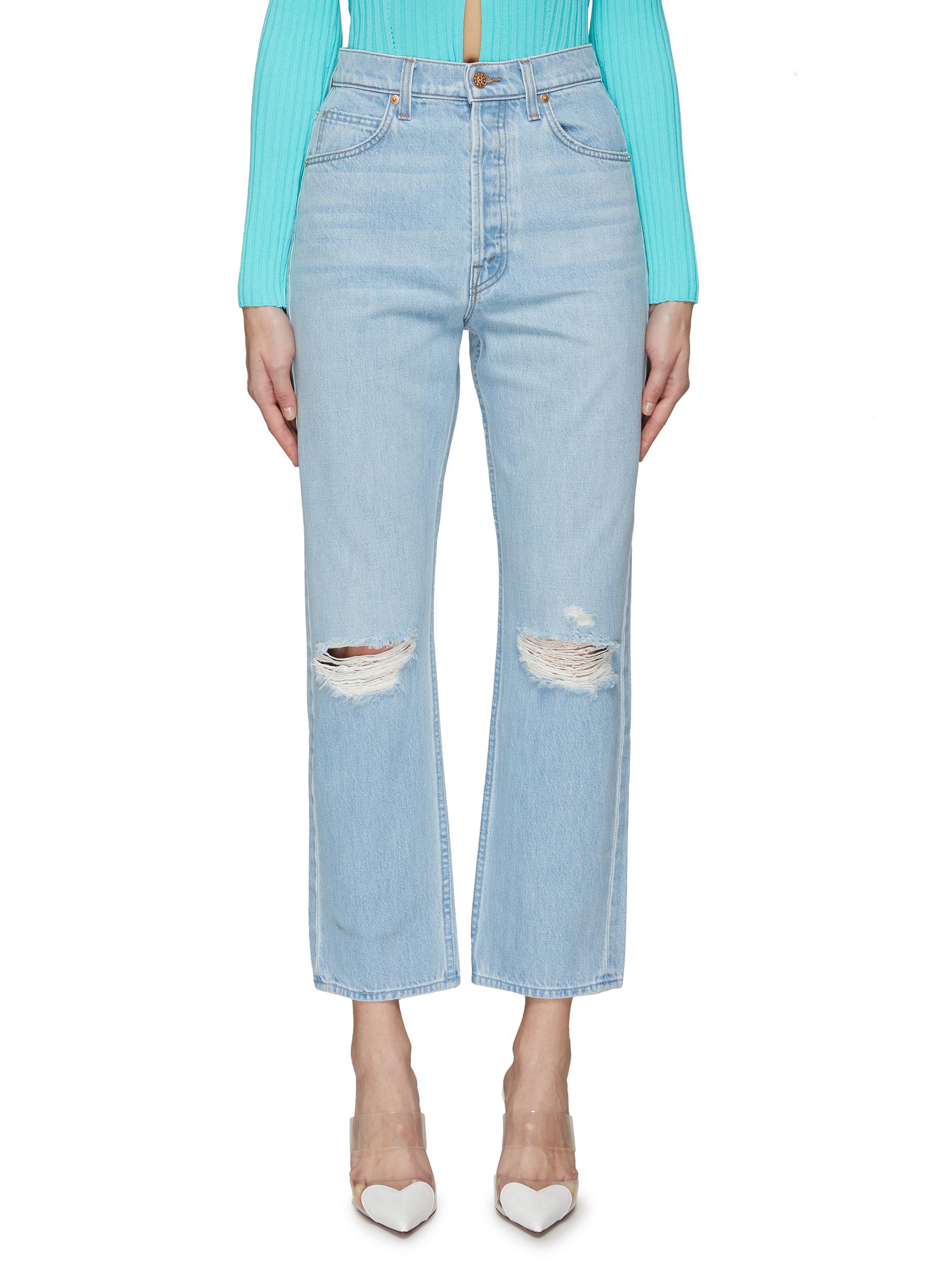 MOTHER ‘The Tippy Top' Sweet Tooth Light Washed Ankle Jeans