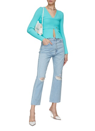 Figure View - Click To Enlarge - MOTHER - ‘The Tippy Top’ Sweet Tooth Light Washed Ankle Jeans