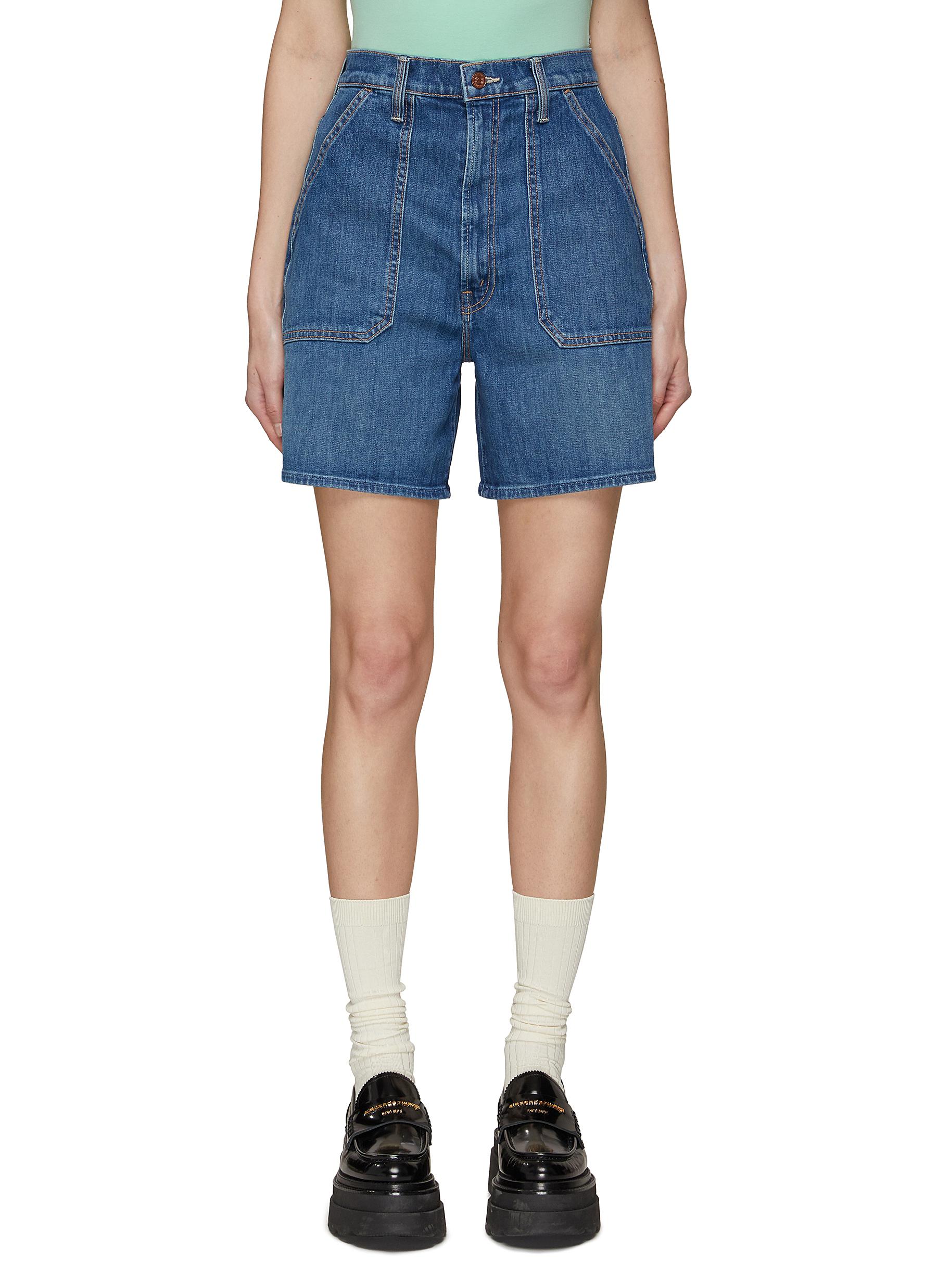 MOTHER ‘The Patch Rambler' Rolled Denim Shorts