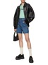 Figure View - Click To Enlarge - MOTHER - ‘The Patch Rambler’ Rolled Denim Shorts