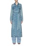 Main View - Click To Enlarge - GOOD AMERICAN - Belted Washed Denim Maxi Trucker Coat