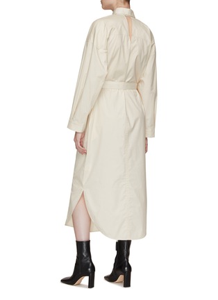 Back View - Click To Enlarge - AERON - ‘Nova’ Belted Nape Cut Out Cotton Shirt Dress