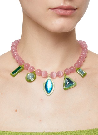 MERCEDES SALAZAR | Glass Bead Acrylic Pendant Necklace