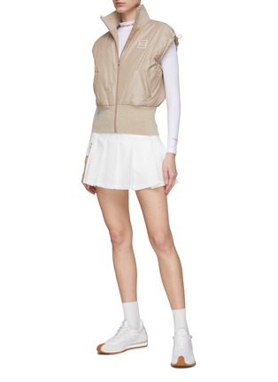 Figure View - Click To Enlarge - SOUTHCAPE - Logo Jacquard Elasticated Waist High Collar Cap Sleeve Vest