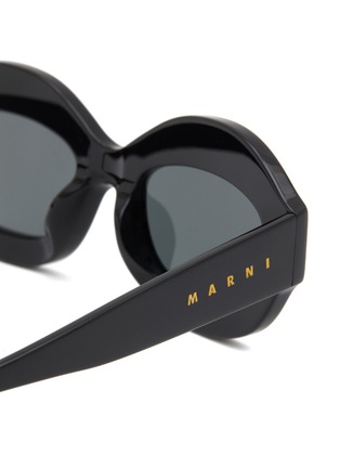 Detail View - Click To Enlarge - MARNI - ‘Ik Kil Cenote’ Oval Acetate Frame Grey Lens Sunglasses