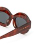 Detail View - Click To Enlarge - MARNI - ‘Ik Kil Cenote’ Oval Acetate Frame Grey Lens Sunglasses