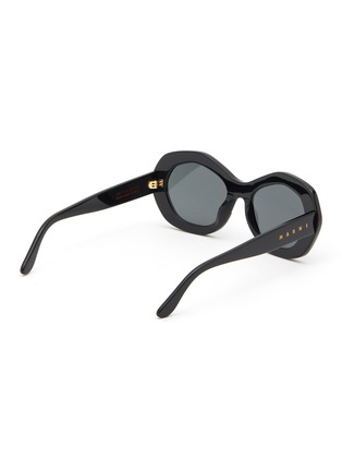 Figure View - Click To Enlarge - MARNI - ‘Ulawun Vulcano’ Geometric Acetate Frame Grey Lens Sunglasses