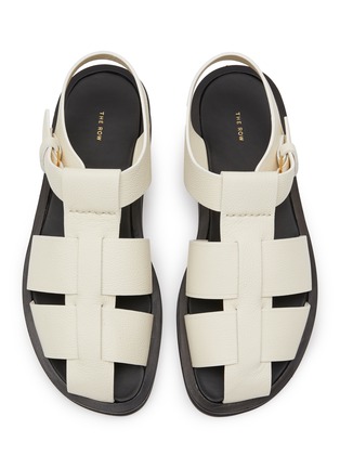 Detail View - Click To Enlarge - THE ROW - Grained Leather Fisherman Sandals