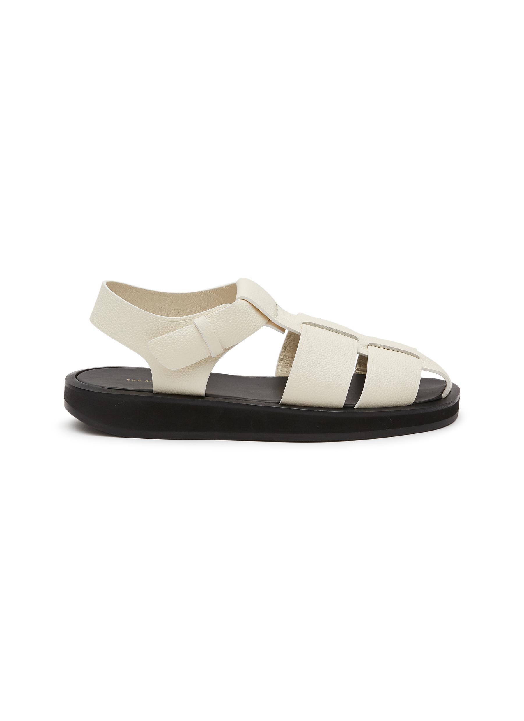 THE ROW Grained Leather Fisherman Sandals Women Lane Crawford