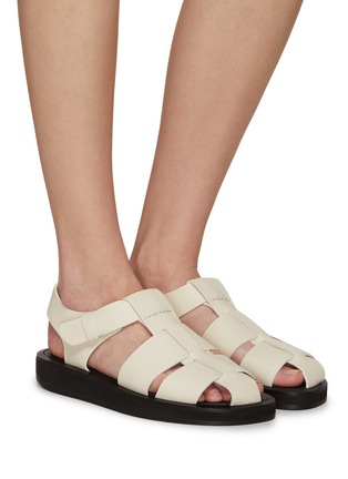Figure View - Click To Enlarge - THE ROW - Grained Leather Fisherman Sandals
