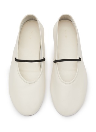Detail View - Click To Enlarge - THE ROW - Elastic Strap Nappa Leather Ballerina Flats