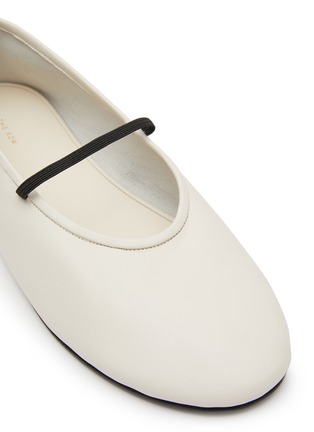Detail View - Click To Enlarge - THE ROW - Elastic Strap Nappa Leather Ballerina Flats