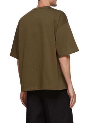 Back View - Click To Enlarge - BOTTEGA VENETA - Patch Pocket Branded Sleeve Embroidery T-Shirt