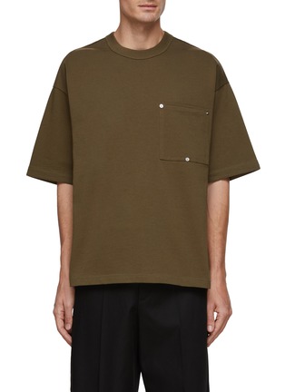 Main View - Click To Enlarge - BOTTEGA VENETA - Patch Pocket Branded Sleeve Embroidery T-Shirt